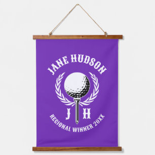 Elegant Custom Golf Monogram Design Hanging Tapestry