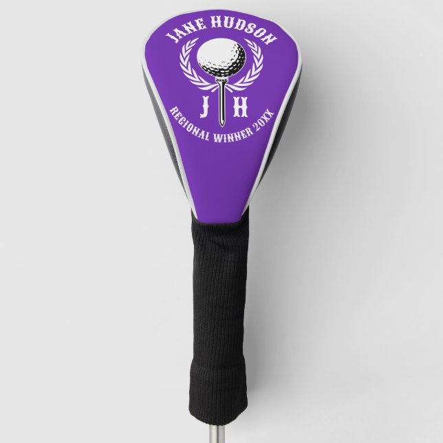 Elegant Custom Golf Monogram Design Head Cover (Front)