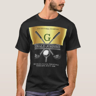 Elegant Custom Golf Monogram Design T-Shirt