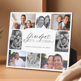 Elegant Custom Grandpa Photo Collage Keepsake Plaque
