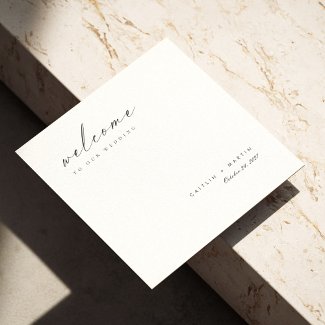 Elegant Custom Handwritten Wedding Napkins
