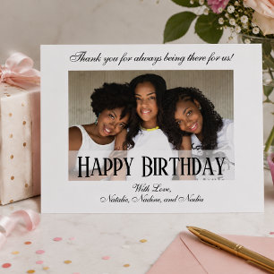 Elegant Custom Happy Birthday Photo Postcard