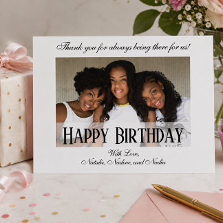 Elegant Custom Happy Birthday Photo Postcard