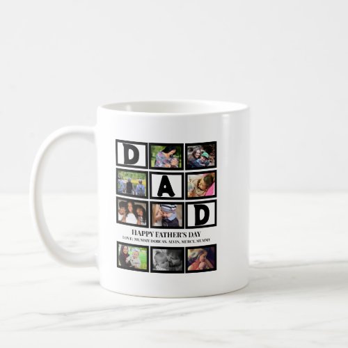 Elegant Custom  Happy Fathers Day 9 Photo Collage  Coffee Mug