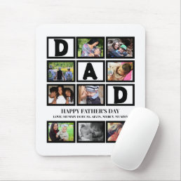Elegant Custom  Happy Fathers Day 9 Photo Collage  Mouse Pad