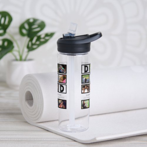 Elegant Custom  Happy Fathers Day 9 Photo Collage  Water Bottle