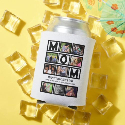 Elegant Custom  Happy Mothers Day 9 Photo Collage  Can Cooler