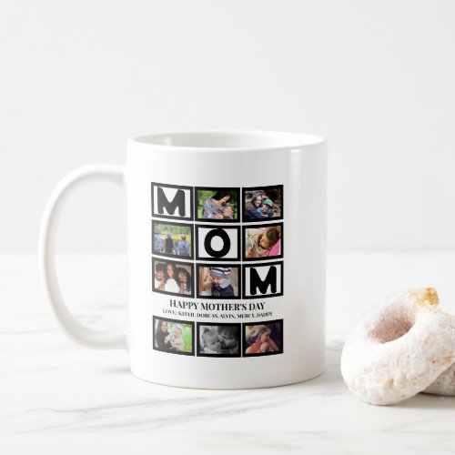 Elegant Custom  Happy Mothers Day 9 Photo Collage  Coffee Mug