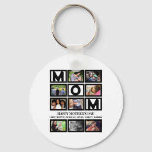 Elegant Custom  Happy Mothers Day 9 Photo Collage  Keychain