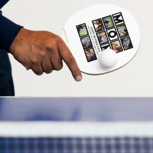 Elegant Custom  Happy Mothers Day 9 Photo Collage  Ping Pong Paddle