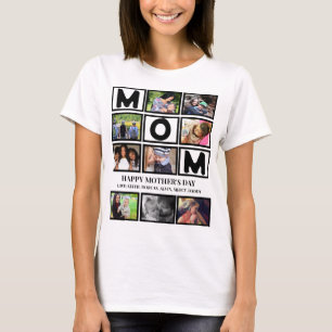 Elegant Custom  Happy Mothers Day 9 Photo Collage T-Shirt