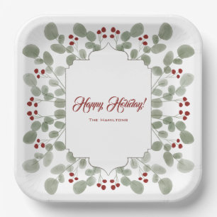 Elegant Custom Holiday Paper Plates