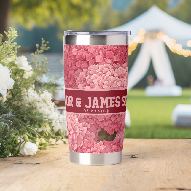 Elegant Custom Hydrangeas Drinkware For Bridal Sho Insulated Tumbler (Wedding)