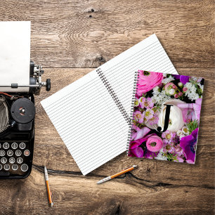 Elegant Custom Initial Letter J Roses Monogram Notebook