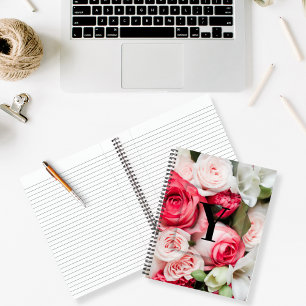 Elegant Custom Initial Letter Y Roses Monogram  Notebook