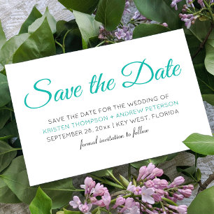 Elegant Custom Jungle Green Color Calligraphy Save The Date