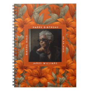 Elegant Custom Lilies Flower 90Th Birthday Notebook