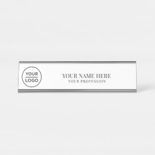 Elegant custom Logo Employee Name, Profession Desk Name Plate