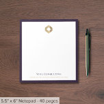 Elegant Custom Logo  Notepad<br><div class="desc">Enhance your professional presence with this custom notepad, framed by a rich dark purple border, designed for businesses seeking an elegant touch in their daily activities. Tailor it with your company name and tagline to ensure increased brand visibility and reinforce your professional look. This notepad is not only a practical...</div>