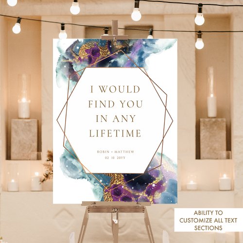 Elegant Custom Love Quote Celestial Wedding Sign