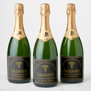 Elegant Custom Medical School Graduation Party Sparkling Wine Label