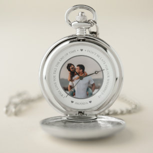 Elegant Custom Message Photo Husband To Be Gift Pocket Watch