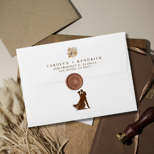 Elegant Custom Minimal Monogram Wedding Wax Seal Sticker