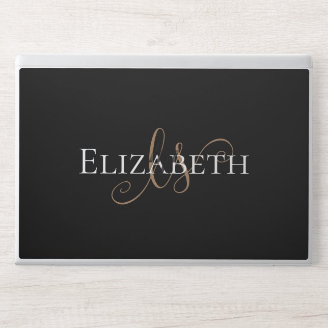 Elegant Custom Minimalist Personalized Name HP Laptop Skin (Front)