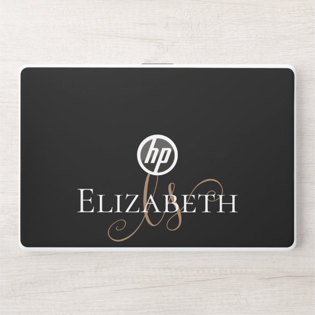Elegant Custom Minimalist Personalized Name HP Laptop Skin (Front)