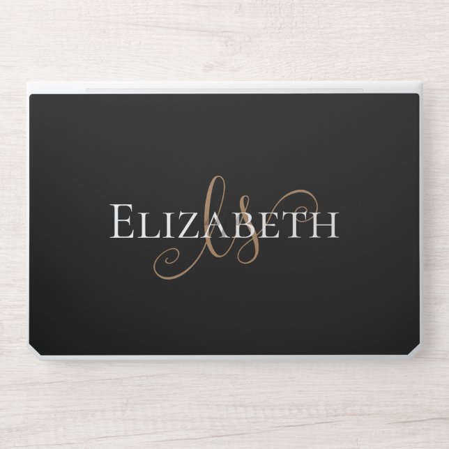 Elegant Custom Minimalist Personalized Name HP Laptop Skin (Front)