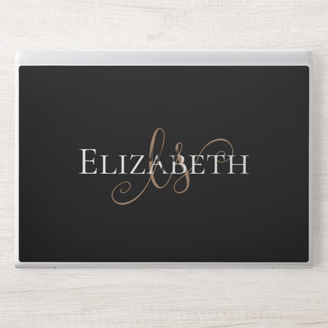 Elegant Custom Minimalist Personalized Name HP Laptop Skin (Front)