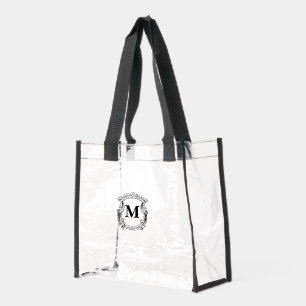 Elegant Custom Monogram Crest Clear Tote Bag