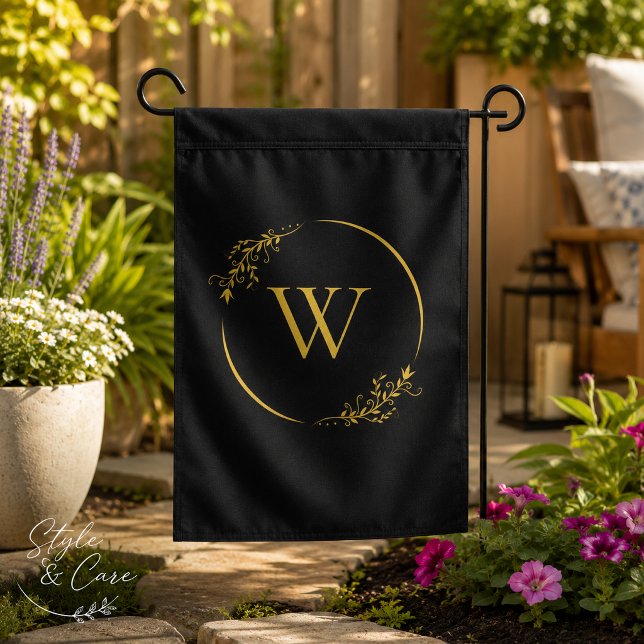 Elegant Custom Monogram Double Sided Garden Flag (Elegant Custom Monogram Double Sided Garden Flag)