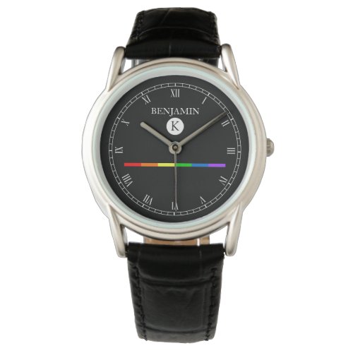Elegant Custom Monogram Gay LGBT Watch