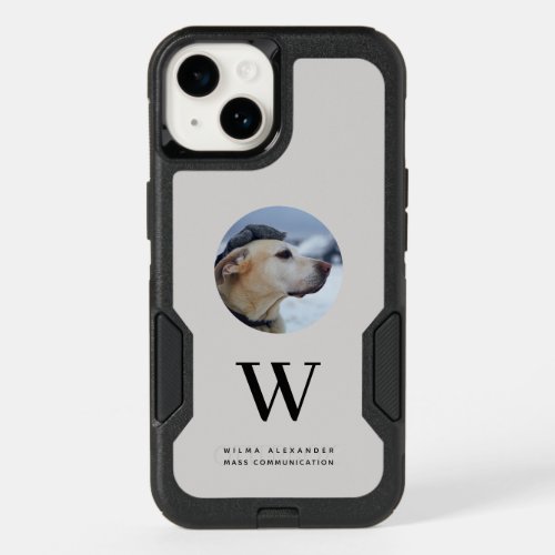 Elegant Custom Monogram Pet Dog Baby Photo w Name OtterBox iPhone 14 Case