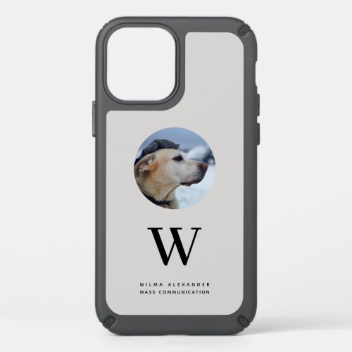 Elegant Custom Monogram Pet Dog Baby Photo w Name Speck iPhone 12 Case