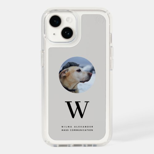 Elegant Custom Monogram Pet Dog Baby Photo w Name Speck iPhone 14 Case