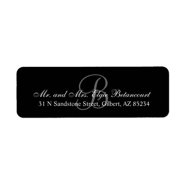 Elegant Custom Monogram Return Address Labels (Front)