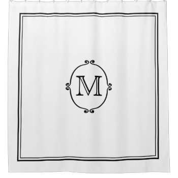 Elegant Custom Monogram Shower Curtain by theburlapfrog at Zazzle