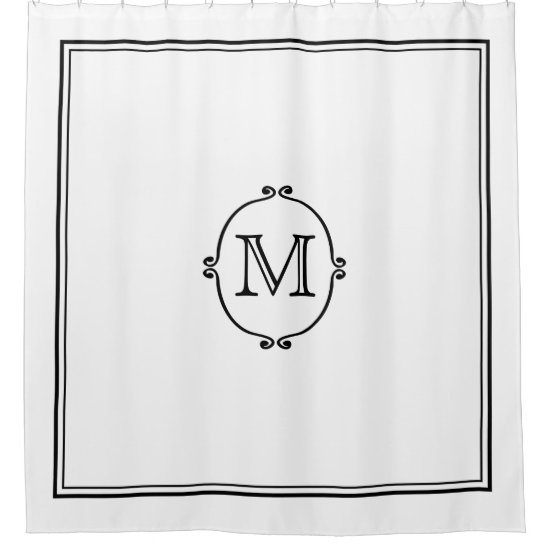 Elegant Custom Monogram Shower Curtain