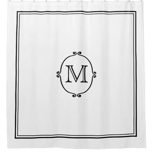 Elegant Custom Monogram Shower Curtain Zazzle