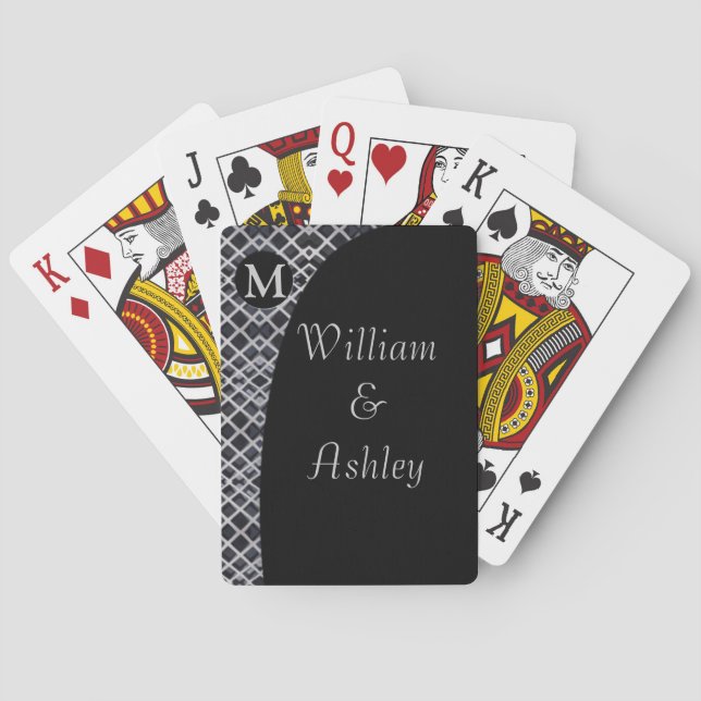 Elegant Custom Monogrammed Playing Cards (Back)