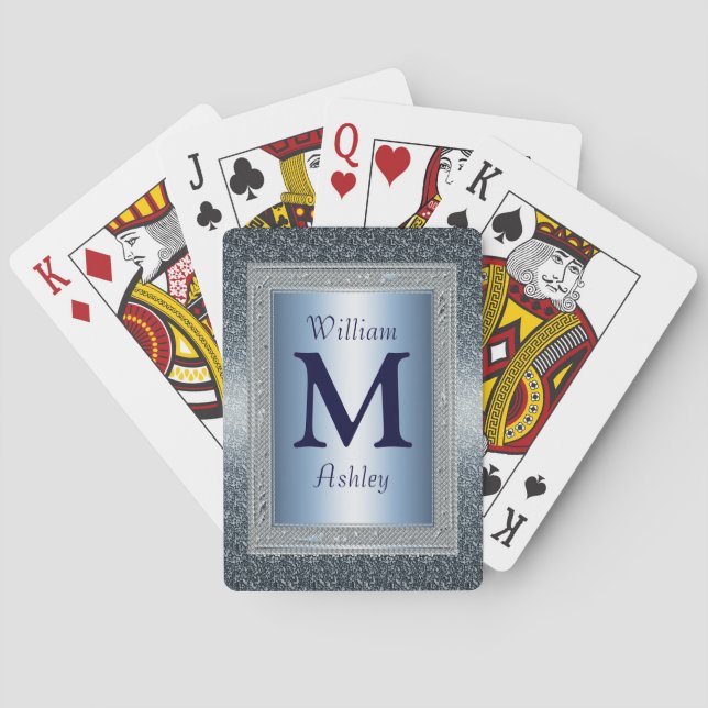 Elegant Custom Monogrammed Playing Cards (Back)