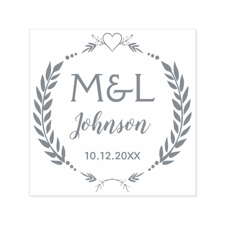 Elegant Custom Monograms Wedding Self Inking Stamp | Zazzle