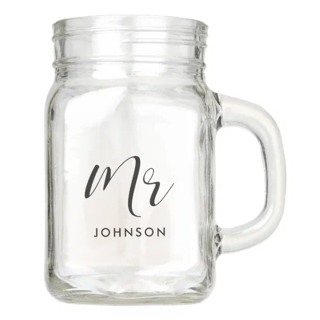 Elegant custom Mr Mason Jar Zazzle