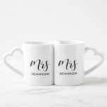 Elegant custom Mrs and Mrs Coffee Mug Set<br><div class="desc">Mrs and Mrs couple coffee mug,  customizable with your own name and your favorite colors.</div>