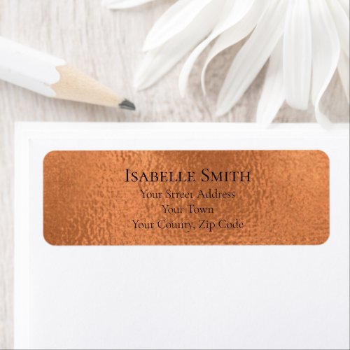 Elegant Custom Name Address Copper Foil Label