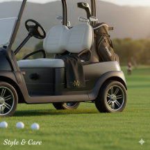 Elegant Custom Name and Initials Golf Towel Design