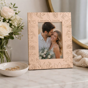 Elegant Custom Name Couple Memory Photo Engraved Frames