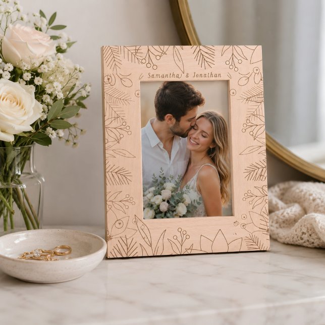 Elegant Custom Name Couple Memory Photo Engraved Frames (Creator Uploaded)
